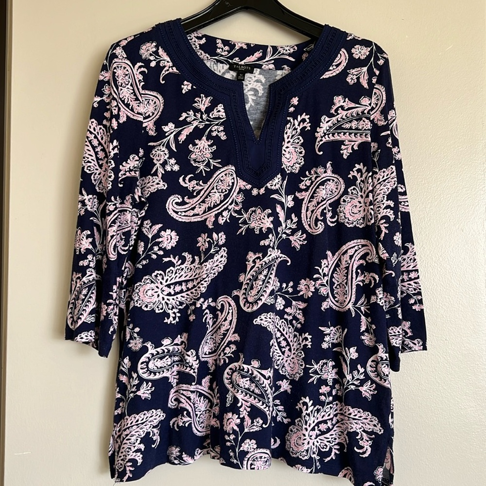 Talbots paisley design cotton tunic